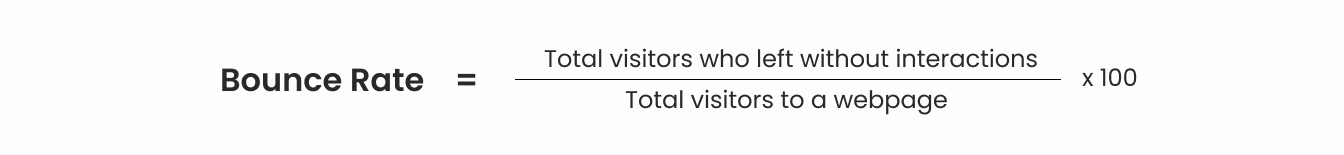 Bounce rate calculation formula