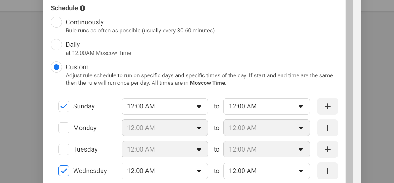 automated rule schedule