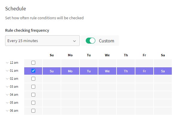 pause rule checking frequency