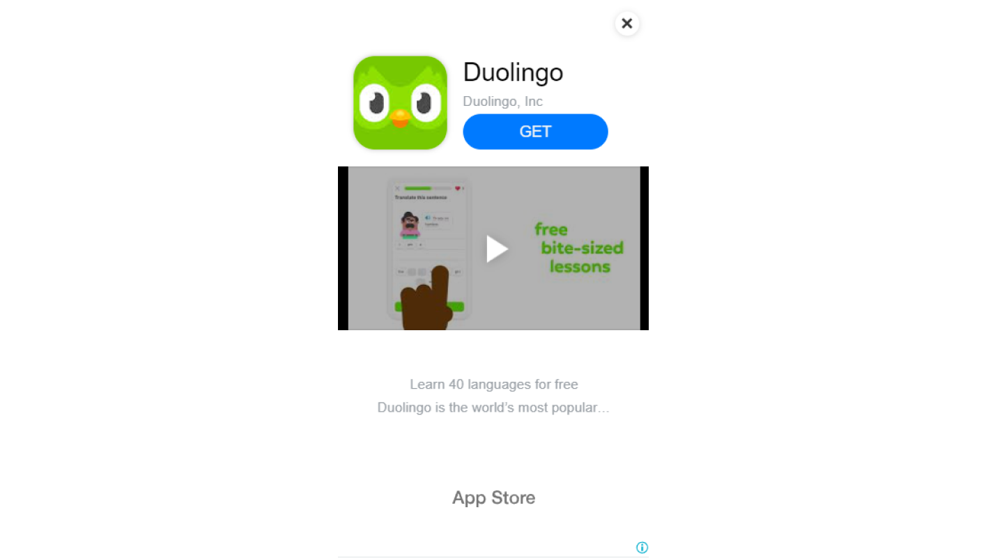 Duolingo app ad