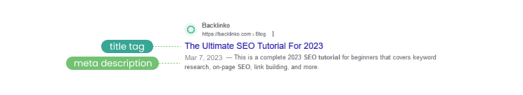 how to increase traffic to your website - example of a meta description