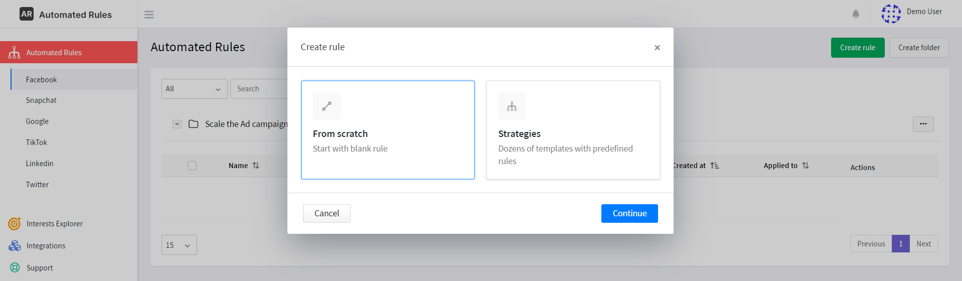 creating an automated rule from scratch