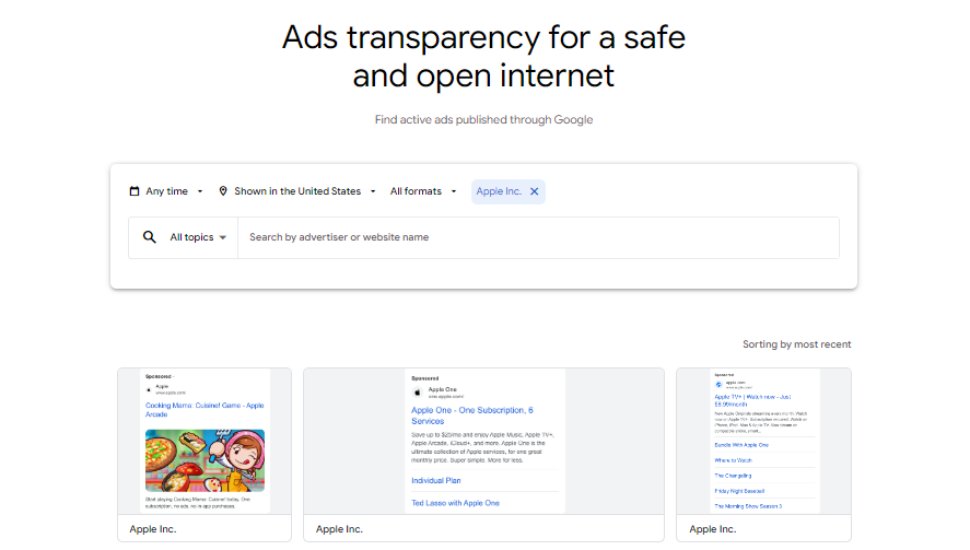 Apple ads transparency