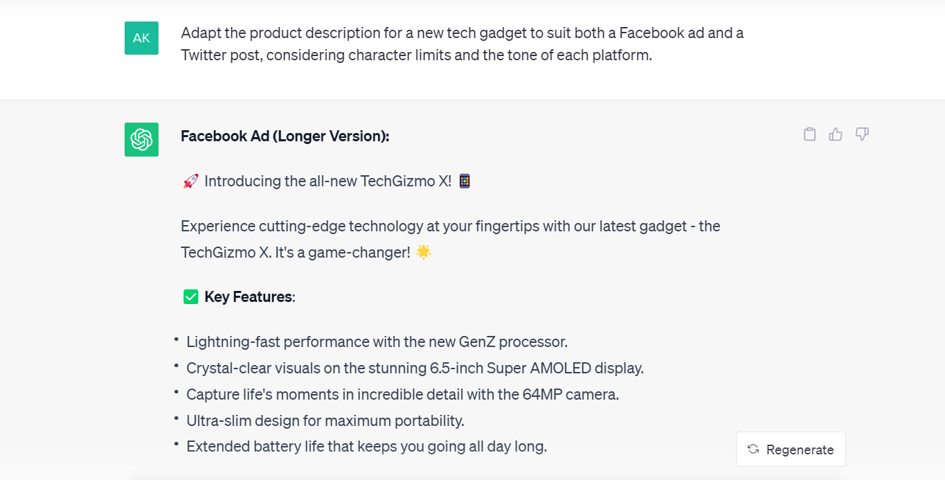 generating adaptable ad copy with ChatGPT