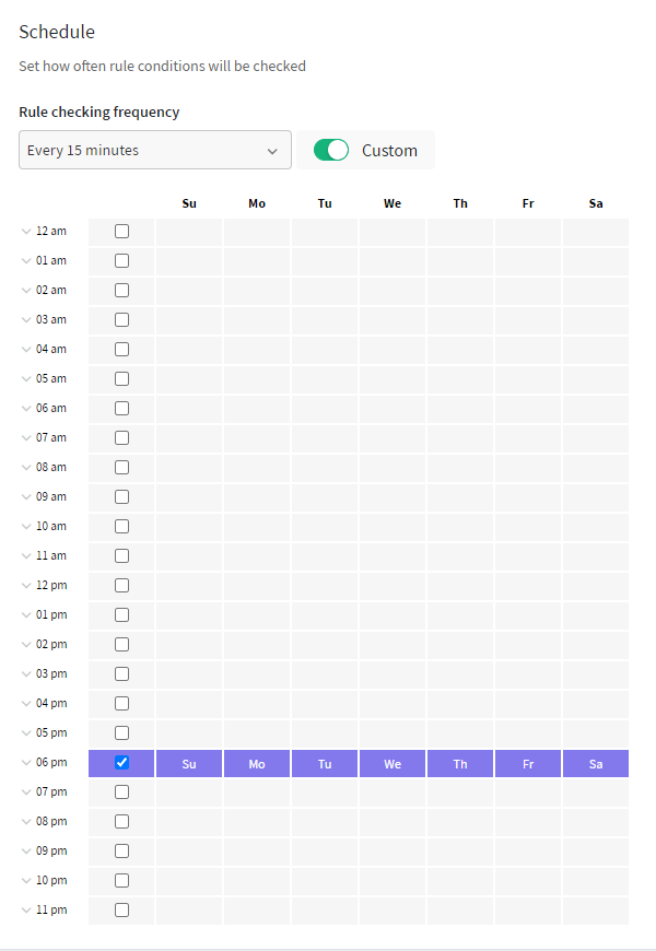 rule checking frequency