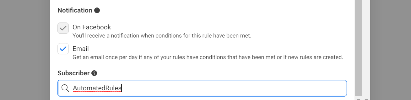 notifications about the automated rule bing triggered