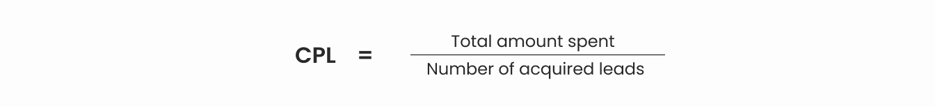 Cost per lead conversion metric